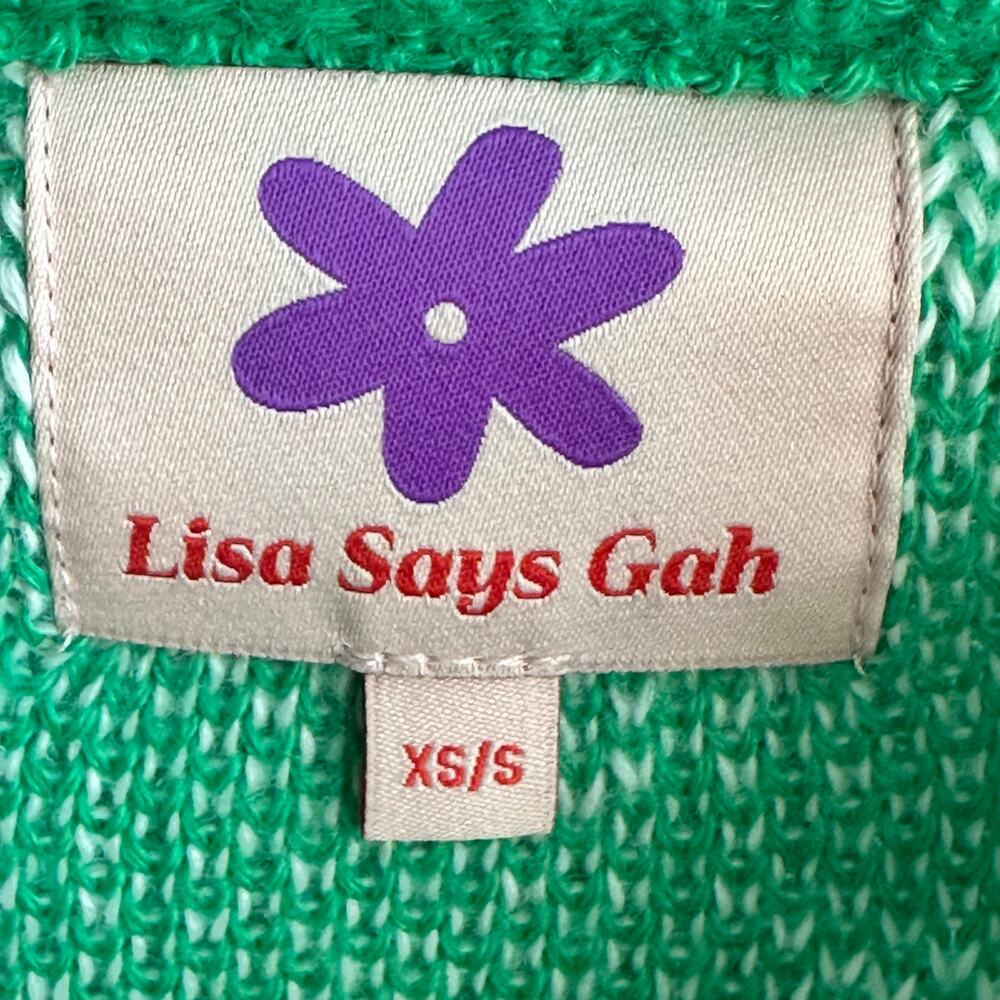 Lisa Says Gah Emma Sweater Green Warp | XS/S - Picture 7 of 8